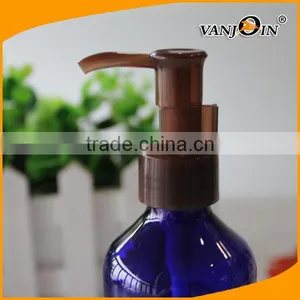 200ml Cobalt Blue Boston Round Pleastic Bottle With Brown Lotion Pump thumbnail-6