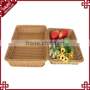 Wholesale Handwoven Rattan Storage Dough Proofing Poly Rattan Plastic Bread Basket thumbnail-1