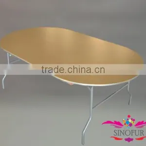 Oval Wood Dining Table/folding Banquet Table/used Banquet Tables for Sale thumbnail-1