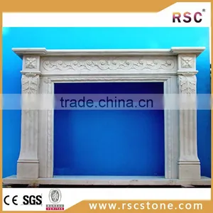 Stone Fireplace Mantel With Leaves Carving thumbnail-1