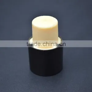 Black Plastic Cap With Synthestic Cork Tall Cork for Glass Bottle T-shape Cork thumbnail-5