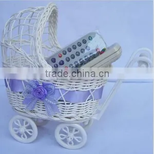SMALL or LARGE Baby Pram Hamper Wicker Basket for Baby Shower Gifts thumbnail-1