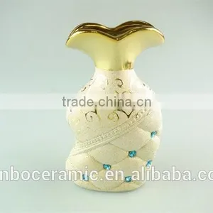 Wholesale Ceramic Vases, 2015 Latese Fashion Electroplated Gold Ceramic Vase thumbnail-4