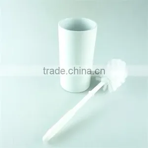 Lotion Dispenser, Toilet Brush Holder, Tumbler Accessory White Ceramic Bathroom Sanitary 3 Set thumbnail-5