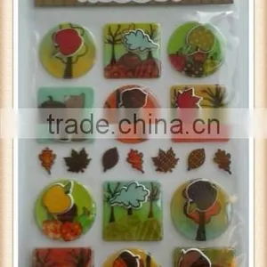 Fall Stickers - Seasonal - Autumn Scenes - Confetti - 3D Dome - 1 Sheet - NEW thumbnail-1