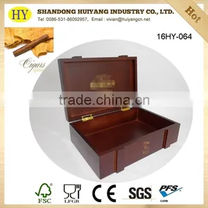 Glossy Red Color Pine Luxury Wood Cigar Box Humidors thumbnail-5