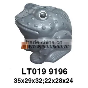 Vietnam Ceramic Grey Decorative Glazed Frog Garden Ornament thumbnail-1