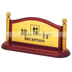 High Quality Reception Table Sign Stand/ Double Side Table Hotel Sign Stand/ Table Top Sign Holder With Metal Base P-56 Hot Sale thumbnail-1