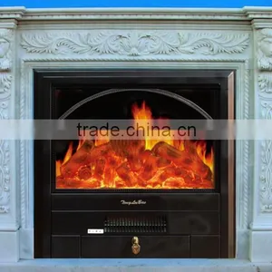 Antique European Style Facing Stone Carving Marble Fireplace thumbnail-4