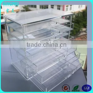 Pop Clear Acrylic Cosmetic Jewelry Display Organizer Box With 7 Drawers& Top Lid thumbnail-2