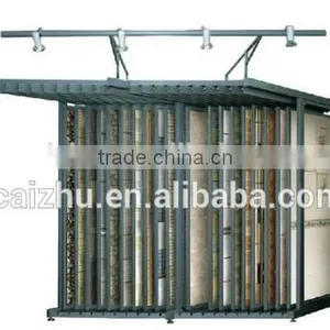 Customized Free Standing Floor Tile Display Rack/stand With Poster & Info. Holder thumbnail-1