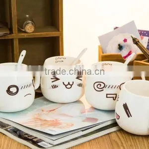 Bulk Creative Cute Smily Face Promotional Ceramic Mug, Facial Expression Mug thumbnail-5