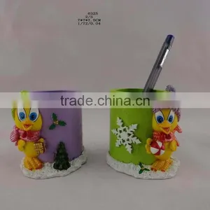 Resin Chick Figurine Pen Container for New Year Symbol Decor thumbnail-2