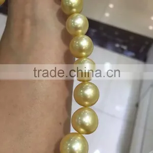 Best Real 11-12mm Golden South Sea Pearl Strands thumbnail-3