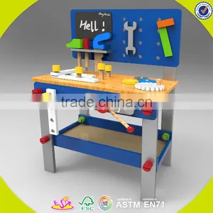 2017 Wholesale Kids Wooden Toy Workbench New Design Baby Wooden Toy Workbench Cheap Children Wooden Toy Workbench W03D076A thumbnail-3