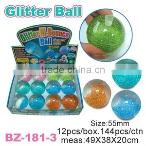 Novelty 55mm TPU Water Glitter Bouncing Ball thumbnail-1
