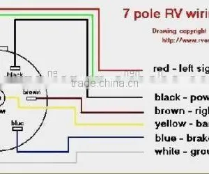 Trailer Light Plug 7 Way RV Wiring Harness 6' Cord Trailer End/7-ways Wire Harness / Trailer Cable thumbnail-4