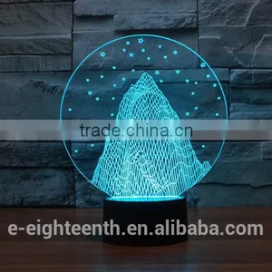 OEM Factory Price Touch Panel 3D Acrylic Led Night Lights 3D Illusion Light for Xmas Gift thumbnail-1