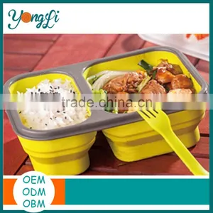Japanese Silicone Divided Plastic Food Container thumbnail-1