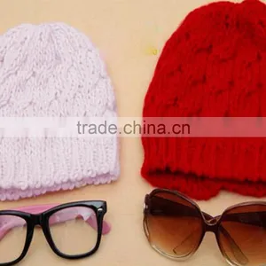 In Autumn and Winter to Keep Warm Knitting Cap Couples Pur Color Upset Twist Cap thumbnail-2