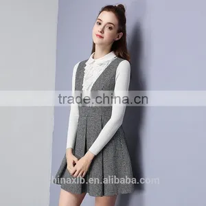 Winter Women Long Sleeve Dress Knitted Plaid Fashion Dress Casual Party Dress thumbnail-2