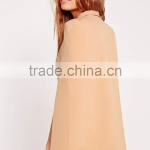 Women Chic Nude Cape Blazer Fashion Deisgn Cheap Price thumbnail-4