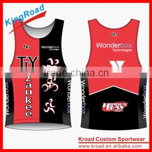 OEM High Quality Sublimation Printing Running Clothing Sports Wear Singlet on Sale thumbnail-1