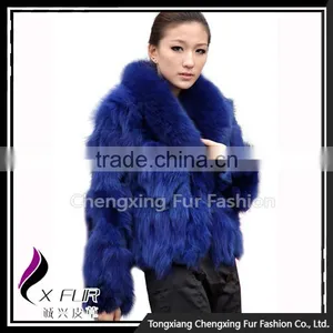 CX-G-A-258B Korean Style Real Fox Fur Fashion Women Fur Coat thumbnail-6