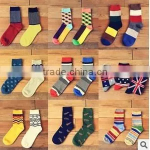 Winter 2014 New Tide Socks Cotton Comfortable Lattice Star Spell Color Men Short Socks Wholesale thumbnail-1