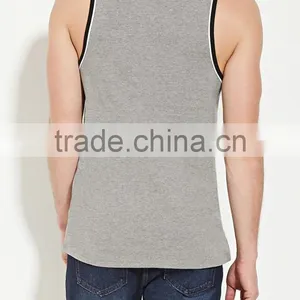 Men's Muscle Plain Gray Tank Tops Wholesale thumbnail-3