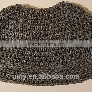 Dark Gray Messy Bun Ponytail Beanie Hat thumbnail-1