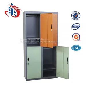 Factory Direct Bedroom Furniture 4 Compartments Metal Wardrobe thumbnail-3