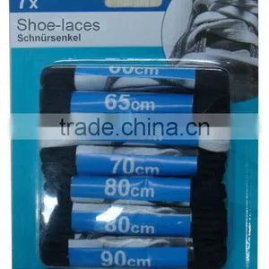 Black Round Tip Cotton Suede Shoe Laces thumbnail-1