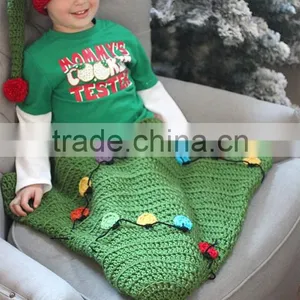Kid Diy Crochet Kit Christmas Tree Tail Blanket and Elf Hat thumbnail-4
