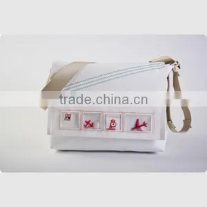 New Arrival Child Canvas Messenger Bag With Outside Windows Shoulder Laptop Messenger Bag thumbnail-1