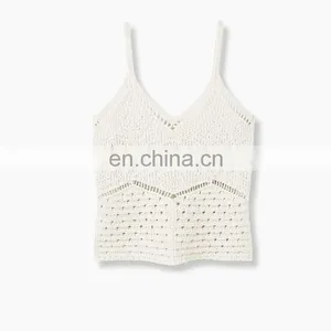 China Bulk Wholesale Clothing Ladies New Design Fashion Crochet Top thumbnail-5