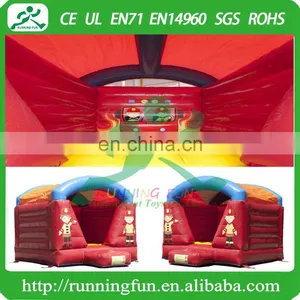 Indoor Mini Inflatable Fireman Bouncy House With Roof thumbnail-1