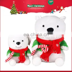 Stuffed Animal White Cute Bear Plush Soft Toys for Chrismas thumbnail-1