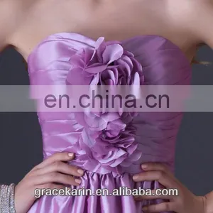 Grace Karin Strapless Plum Long Evening Dress With Big Flowers Front CL3430 thumbnail-2