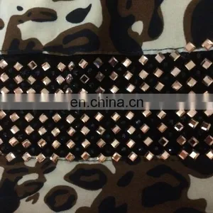 Women's Lycra (Stretchable) Animal Printed & Golden Stone Work Burqa / Casual Wear Fashionable Cheetah Print Bukha thumbnail-3