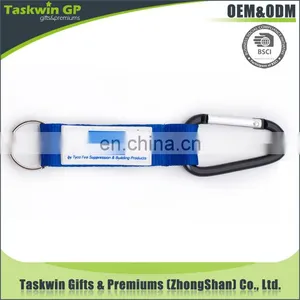 2018 Most Fashion Promotional Logo Customized Orange Material Carabiner Short Lanyard thumbnail-2