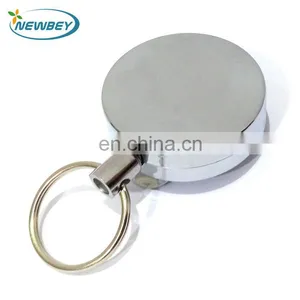 Custom Yoyo Round Chrome Metal Retractable Badge Reel With Steel Cord thumbnail-2