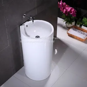 China Big Size Floor Mounted Single Hole One Piece Pedestal Wash Deep Sink Manufacturer With Competitive Price for Sale thumbnail-2