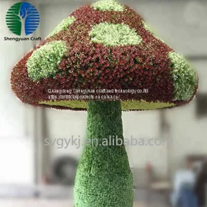 Large Green Artificia Grass Mushroom Topiary thumbnail-1