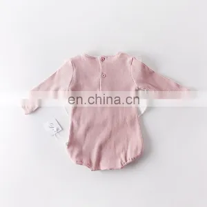 Button Style Infant Baby Jumpsuit Ribbed Cotton Soft Baby Cotton Romper thumbnail-2