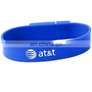 School Gift Silicone Colorful Wristband USB 2.0 Custom Logo Silicon Bracelet Wrist Band USB thumbnail-4
