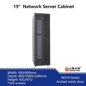 Factory OEM 19inch Network Server Cabinets WS18 IDC Server Racks for Data Room Network thumbnail-4