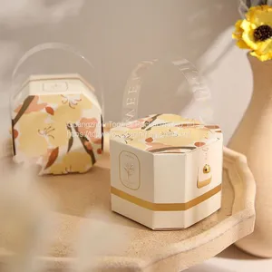 Flower Pattern Candy Package Box Wedding Favors Gift Box With Handle thumbnail-1