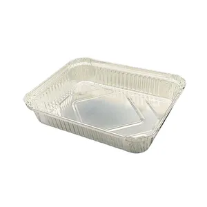 Disposable 900ml Aluminum Foil Container Rectangular Food Tray for Baking Roasting Takeout Use thumbnail-3