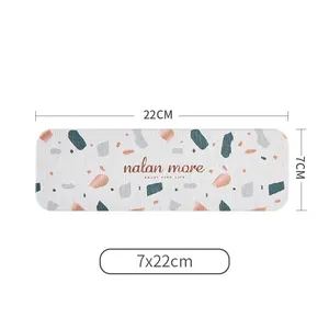 Sheenyoo Terrazzo Pattern OEM ODM Diatomite Stone Bath Mat Set thumbnail-4